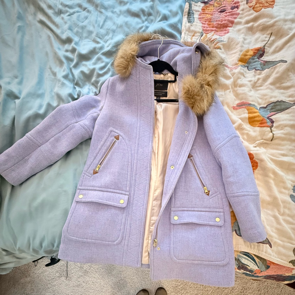 J. Crew Lavender Wool Pea Coat